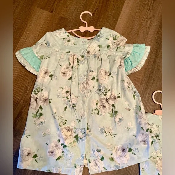 Sister matching set sewn with love,  12 month romper & 3T dress - Picture 10 of 16